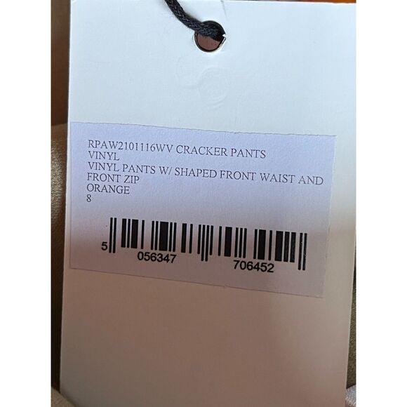 NWT THE RAGGED PRIEST Orange Patent Vinyl Cracker Pants Trousers Women's Size 8 - Picture 5 of 16